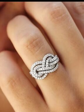 Silver Tone Knot  Ring
